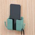 Multi-function Wall Mounted Organizer Holder, Storage Box, Remote Control, Mobile Phone Plug, Home Charging Shelf. 