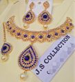 New Jewellery Collection Golden Crystal Girls Jewellery Set With Tika Bunda Long Lasting Polish For Women Trendy Fashion001.