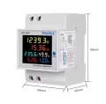 6IN1 Din Rail AC Monitor 220V 100A Voltage Current Power Factor Active KWH Electric Energy Frequency Meter VOLT AMP.