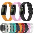 For Fitbit Inspire 3 Solid Color Silicone Watch Band, Size:L.