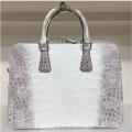 Himalaya white color genuine crocodile skin briefcase men laptop business laptop bag 2024 new production high end quality. 