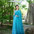 2023Summer New Chiffon Cloak Hooded Sunscreen Cardigan Vacation Beach Fairy Lace-up Sleeveless Long Cape.