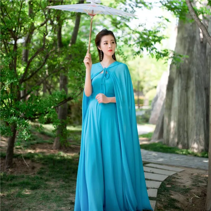 2023Summer%20New%20Chiffon%20Cloak%20Hooded%20Sunscreen%20Cardigan%20Vacation%20Beach%20Fairy%20Lace-up%20Sleeveless%20Long%20Cape%20-%20Image%204