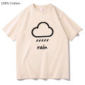 Weather Rain Aesthetic T Shirts WOMEN Minimalist Lines 100% Cotton High Quality T-shirts Summer Korean Style High Street Fashion. 