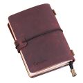 【Yurui】Leather Travel Journal Notebook Men & 5.2 x 4 Inches - Red Refillable Notebook Journals,A6 Leather Bound Travel Diary Art Drawing Sketchbook Journals to Write In. 