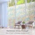 Privacy Decorative Window Films Rainbow Effect Stained Window Clings Non-Adhesive 3D Window Covering Film for Glass Door Home. 