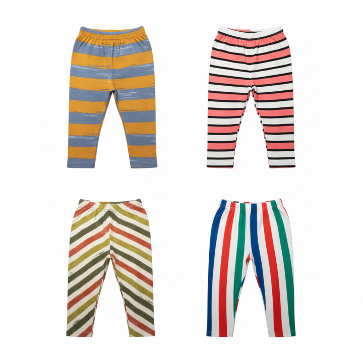 6 PCS Soft Cotton Briefs Long Pants For Baby -Multicolor Combo Pack
