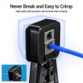 AMPCOM RJ45 Plug Cat6 Pass Through Connectors EZ to Crimp Modular Network Connector for Computer Hardware Stranded UTP Cable.