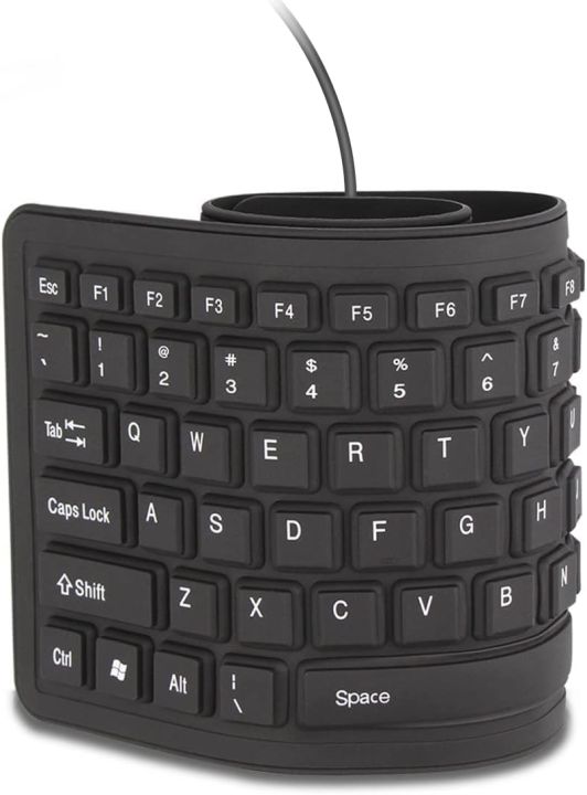 Folding Keyboard Portable Soft Keyboard Kit, USB Wired Silicone Keyboard for PC 85 Keys Standard Keyboard Light Weight Silent and Soft Flexible Keyboard Tool