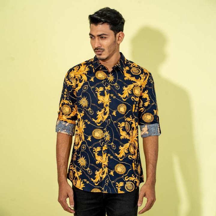 MENS%20CASUAL%20SHIRT-%20NAVY/YELLOW%20-%20Image%202