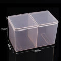 Myyeah 2Compartments Clear Remover Cotton Pad Swab Container Nail Art Tool Cotton Swabs Organizer Glitter Powder Storage Box.