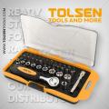 TOLSEN 38pcs Bit & Ratchet Socket Set (1/4'' Drive) with TPR Handle 20035. 