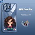 For Xiaomi poco x3 x5 f5 x4 m6 x6 c65 c61 m5 c31 m3 m4 m2 pro nfc gt 5G 4G Cute Cartoon Girl Pattern Mobile Phone Soft Shell with Lens Film keychain shockproof cases casing. 