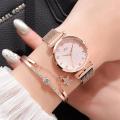 Fashion Women Watches Luxury Magnet Buckle Flower Rhinestone Watch Ladies Quartz Wrist Watch Bracelet Set Reloj Mujer. 