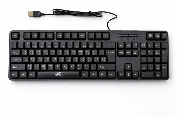EXCELL EK-108 USB Standard Multimedia Keyboard Full Size Wired Keyboard for PC Laptop