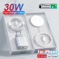 PD 30W Fast Charger Wireless Charger For Apple iPhone 14 Pro Max 11 12 13 XS X 8 Plus 15 Magnetic Wireless Charging USB C Cable. 