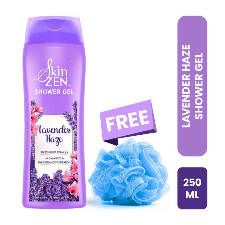 SKINZEN%20Lavender%20Haze%20Shower%20Gel%20250ml%20%20with%20free%20Loofah%20-%20Image%202
