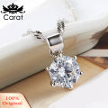 Carat Women Wedding Party Cubic Zirconia Pendant Necklace Stud Earrings Jewelry Set. 