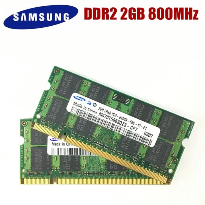 【YIYANGMAOYI111】SAMSUNG DDR2 2GB PC2 5300S 6400S DDR2 2G 1G 667 Mhz Laptop Memory Notebook SODIMM RAM