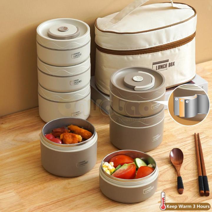 PH STOCK Microwaveable 304 Stainless Steel Lunch Box Round - Main Image