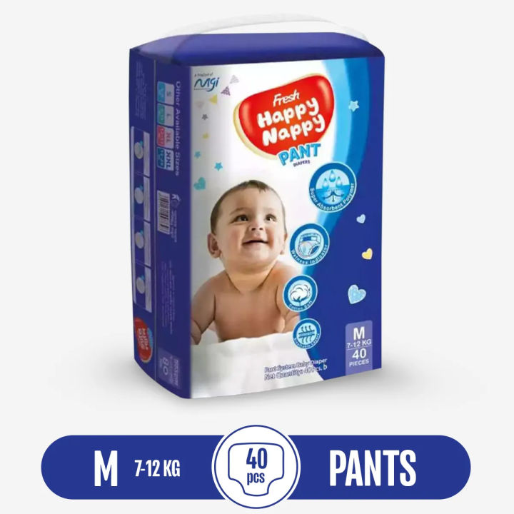 Fresh Happy Nappy Pant Diaper 7-12 KG (M Size) 40 Pcs