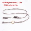 【beauty code store】Fashion Women Solid Color Tassel Belt Bohemian Thin Rope Knit Belts For Dress Waistbands Belt Accessories. 