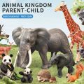 Solid Simulation Wild Animals Model Tiger Lions Elephants Zebra Animal Action Figures African Animals Family Model Set Toys.