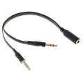 Stereo Audio Aux 3.5mm Female (3 Line) to 2 Male Mic Headphone Converter Adapter. 