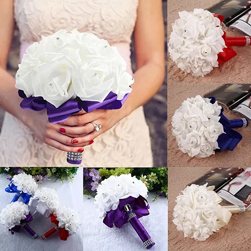 1%20Bouquet%20Bride%20Wedding%20Party%20Bridesmaid%20Rhinestone%20Decor%20Foam%20Artificial%20Flower%20-%20Image%208