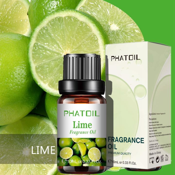 PHATOIL 10ml Lime Fragrance Oil Fruity Perfume Making Coconut Strawberry Orange Mango Apple Watermelon Lemon Fig Aroma Oil