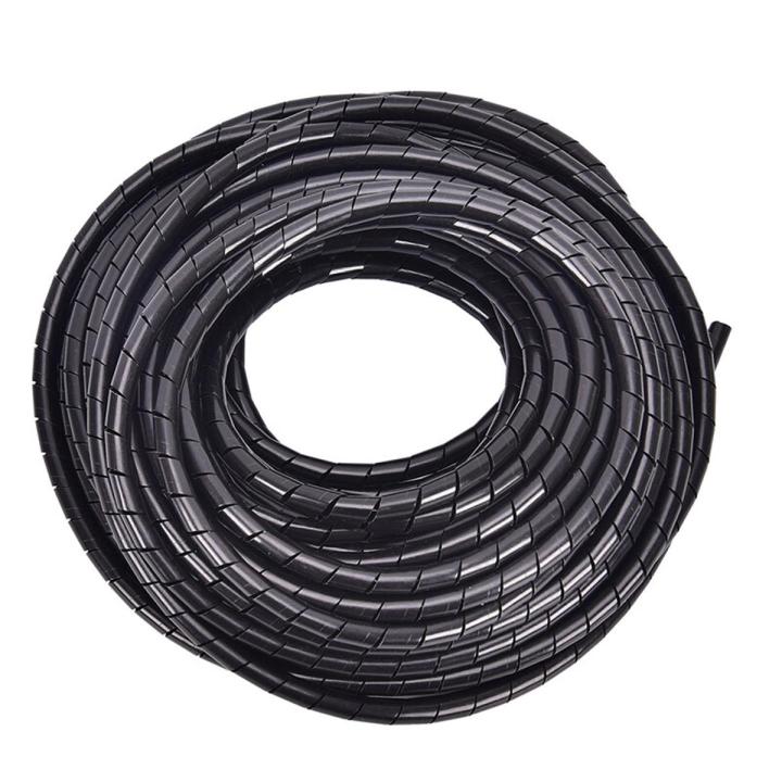 Uxcell 20m Long Black PE Polyethylene Spiral Cable Wire Wrap Tube - 6mm Diameter