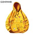 GONTHWID Japanese Anime Graffiti Print Hooded Sweatshirts Streetwear  Hop Harajuku Casual Pullover Hoodies Mens Fashion Tops. 