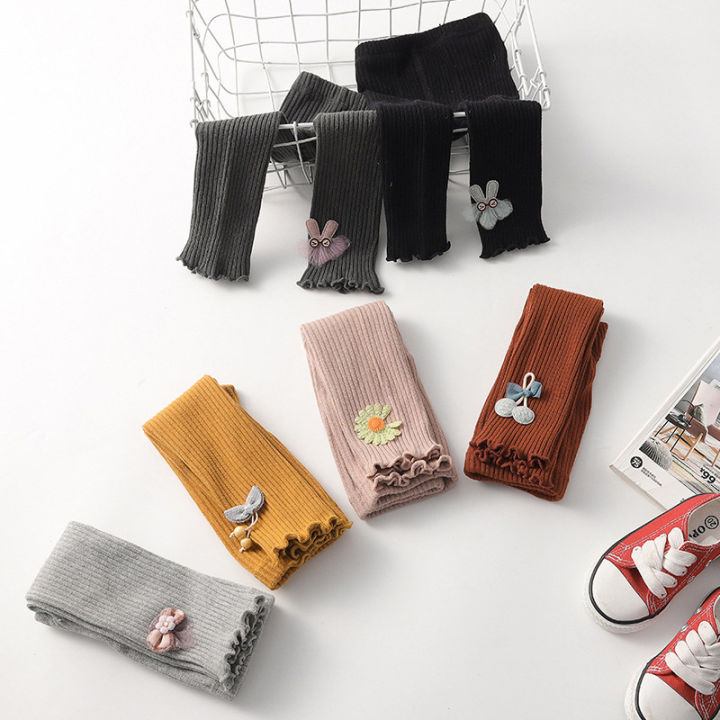 Baby%20Girls%20Cotton%20Pant%20Knitted%20Leggings%20Flower%20Legging%20Casual%20Ankle%20Luster%20Children%20Stockings%20Pants%20-%20Image%202