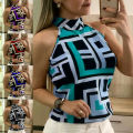 Women Blouses Leopard Print Ladies Shirts And Tops Halter Blouse Sleeveless Tops Womens Clothing Summer Female Blouses.