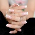 【The road to happiness Store】Hello Paris Classical French Nail Natural Nails Square French Style Smile Line Finfernails.