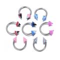 10/20pc Acrylic Nose Septum Ring Eyebrow Rings Lip Helix Ear Cartilage Piercing Circular Barbell Horseshoe Stud Body Jewelry 16G.