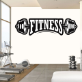 Wall Stickers Fitness Art For Gym Home - Black - Removable Sticker.