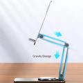 360 rotate Aluminum mobile and tablet stand: Adjustable, Compact, and Universally Compatible. 