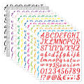 self adhesive number alphabet vinyl stickers, mailbox number labels DIY craft art making, logo decals, notebooks, Alphabet Stickers 12 sheets of alphabet stickers vinyl. 