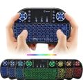 i8-B Wireless Backlit Mini Keyboard With Touch-pad RGB Keyboard- Black.