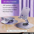 Aluminium Phone Stand 360 Degrees Rotating Multi-functional Folding Portable Support Stand For Ipad Tablet Universal New Metal Desk Table Top Mobile Holder.