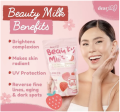 Beauty Milk Premium Japanese Strawberry Glutathione & Collagen Drink 180 GM (18GM*10 Sachet) Glutathione, Swiss Collagen,  Citocolin, Astaxanthin, Strawberry, Asecola Cherry, Furnblock, Malberry, Rosehip, L-Carnitine, Whitening, Brightening, Skin Glowing. 
