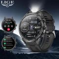 LIGE BWV99 New Smart Watch LED flashlight large display Men 710mAh Battery Sports Fitness Man Watch Bluetooth Call Health Monitoring Men Smartwatch For Android ios.