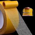 Cloth Double Sided Tape Adhesive Mesh Double Sided Cloth Tape Yellow High Viscosity 1 Roll.