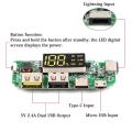 LED Dual USB 5V 2.4A Micro/Type-C USB Mobile Power Bank 18650 Charging Module Lithium Battery Charger Board Circuit Protection. 