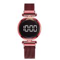 Red Rose - Women's Casual Digital Round Watch. 