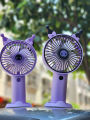 Handheld and Travel-friendly USB Rechargeable Mini Fan with Popular Cartoon Shape.