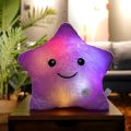 24*22cm Creative Toy Luminous Star Pillow Stuffed Plush Glowing Colorful Stars Cushion Led Light Toys Gift For Kids Children. 
