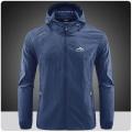 Summer Men Hiking Fishing Cycling Hooded Gym Sport Windbreaker Ultra Light Coat Men Outdoor Quick Dry Sun-Protective Thin Jacket.