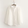 New Spring Shirt Women's Solid Color All-Match Elegant Shirt Long Sleeve Outer Tower Coat Casual Spring Fashionable Top. 